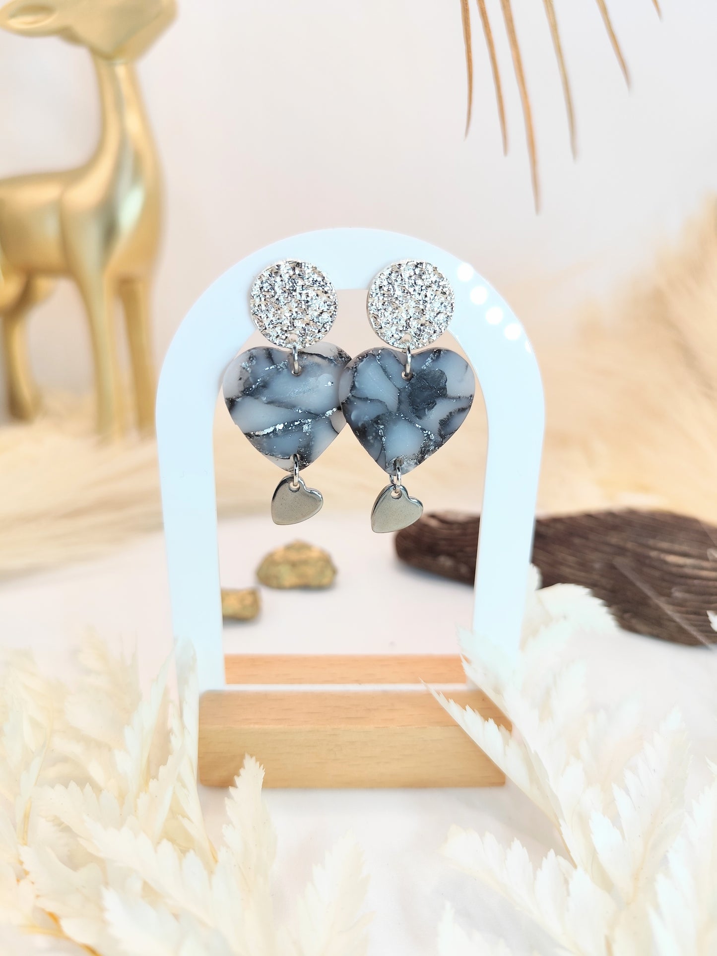 Boucles d'oreilles en pâte polymère