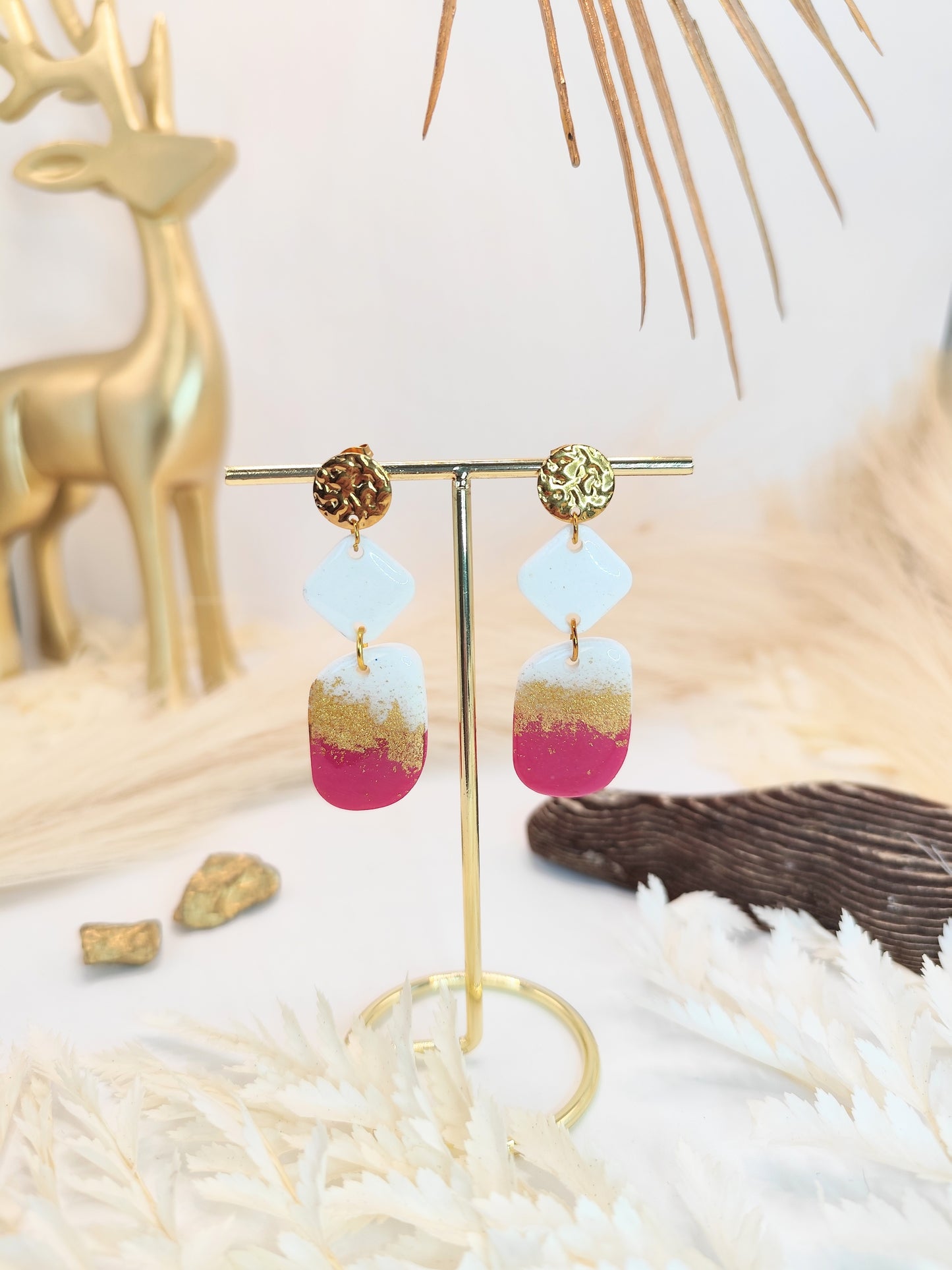 Boucles d'oreilles en pâte polymère