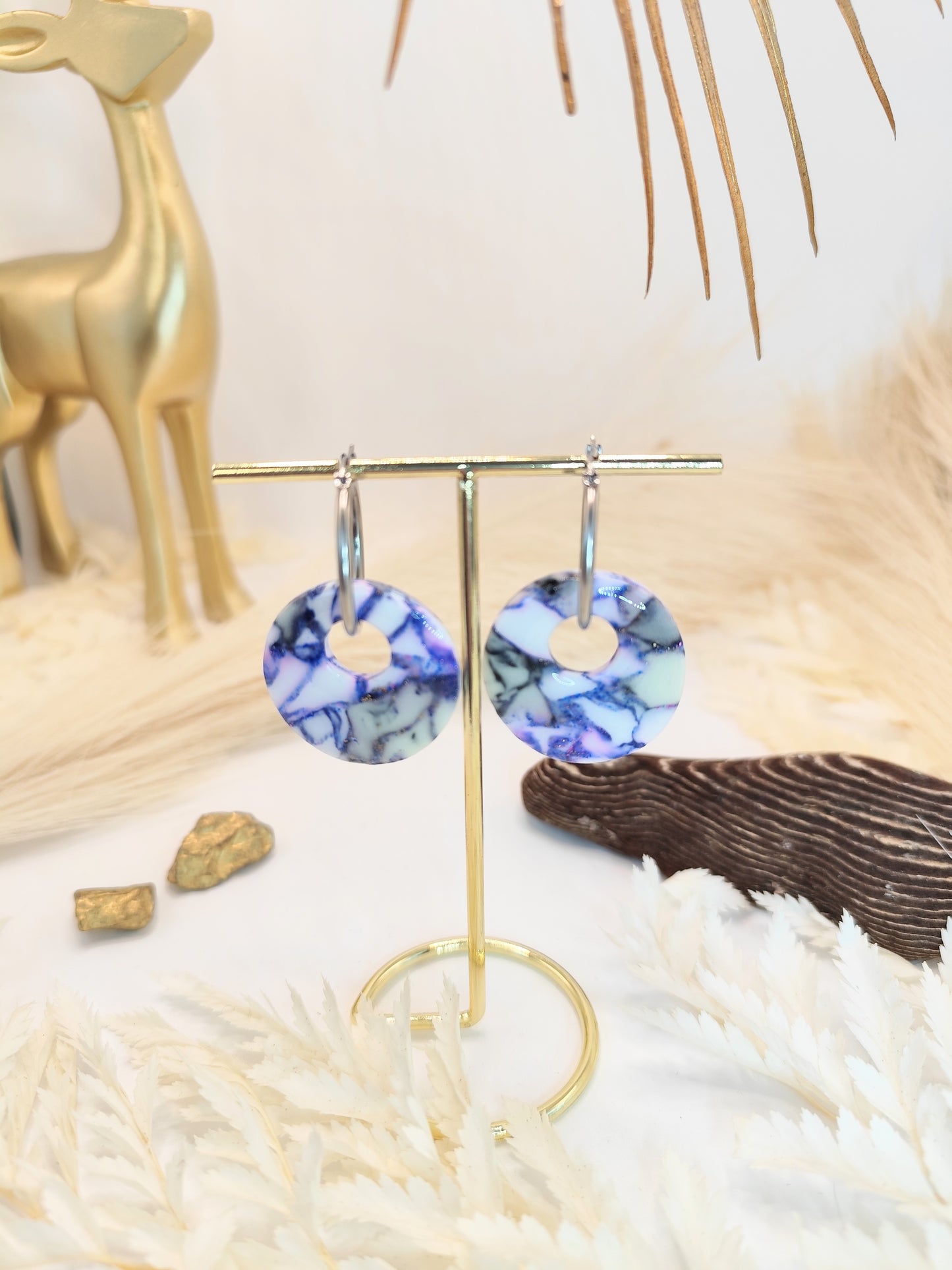 Boucles d'oreilles en pâte polymère