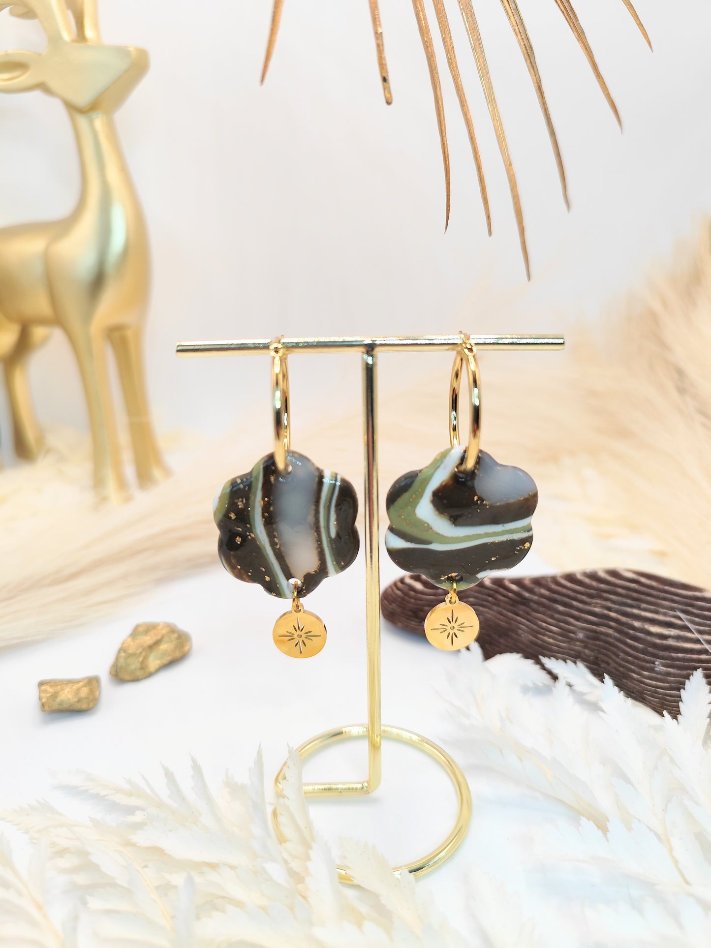 Boucles d'oreilles en pâte polymère