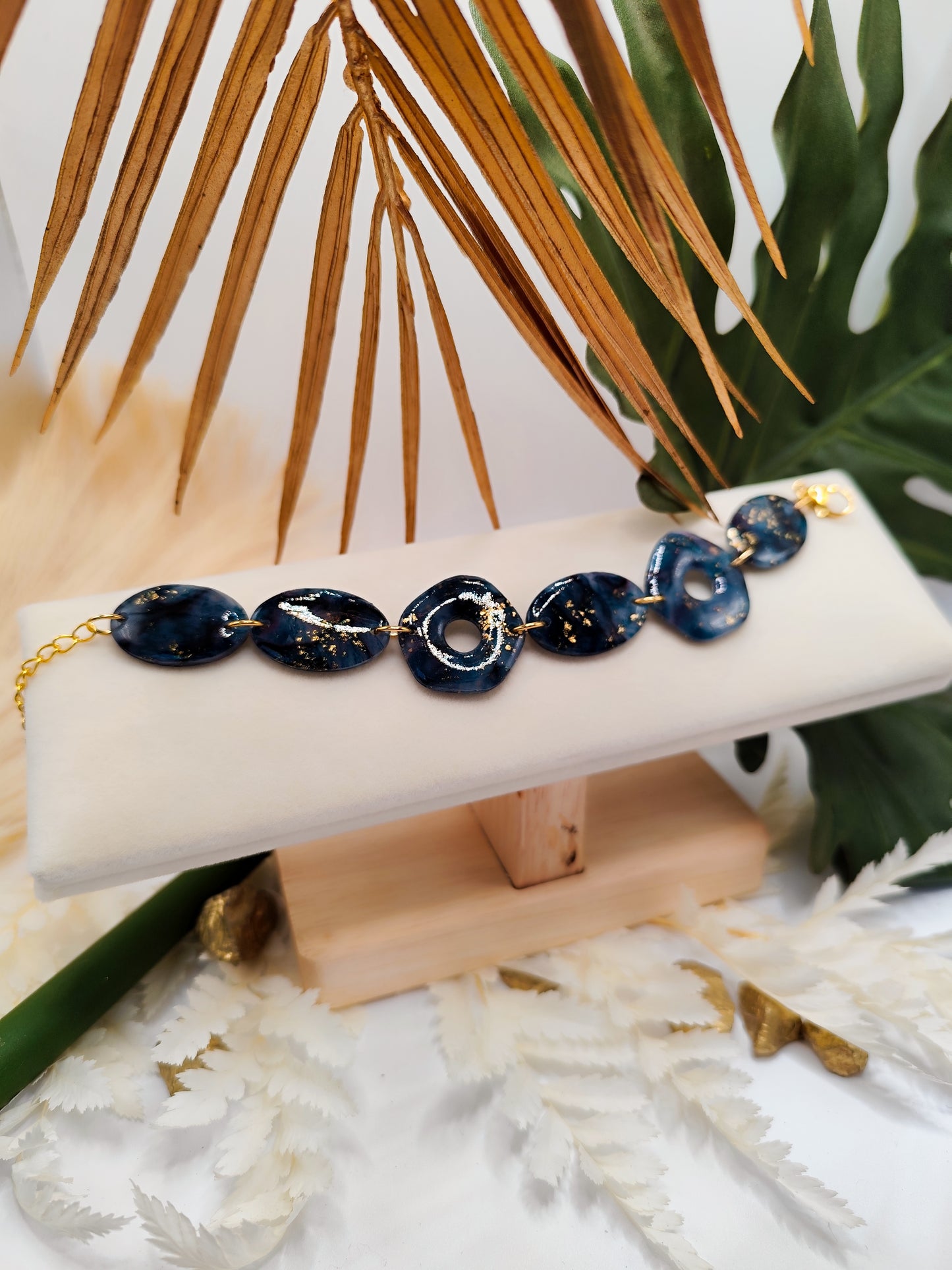 Bracelet Eclat Bleu Doré