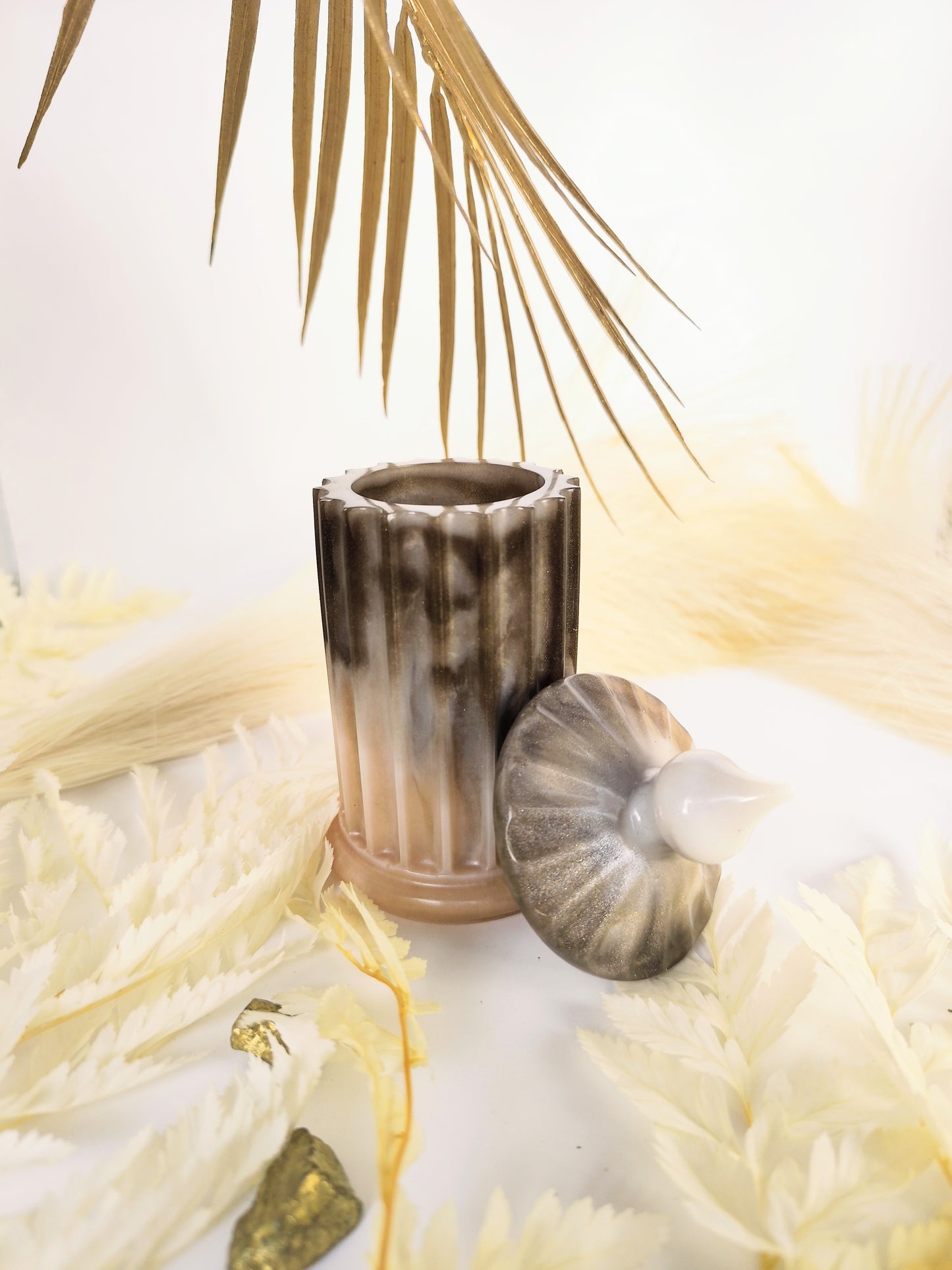 Pot multi usage avec couvercle en résine époxy