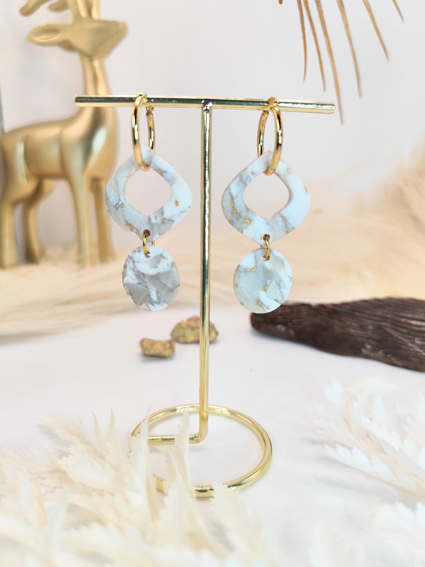 Boucles d'oreilles en pâte polymère