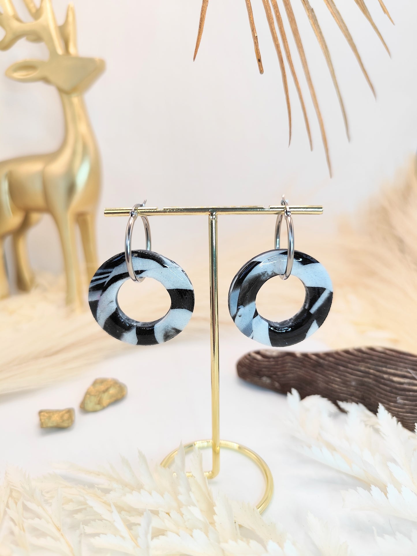 Boucles d'oreilles en pâte polymère