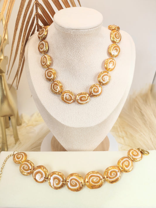 ensemble Amaya  fait main en pâte polymère -bijoux artisanal