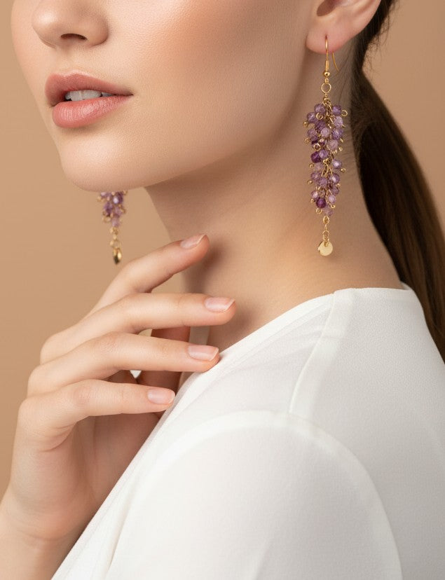 Boucles d'oreilles en perles  fait main -bijoux artisanal