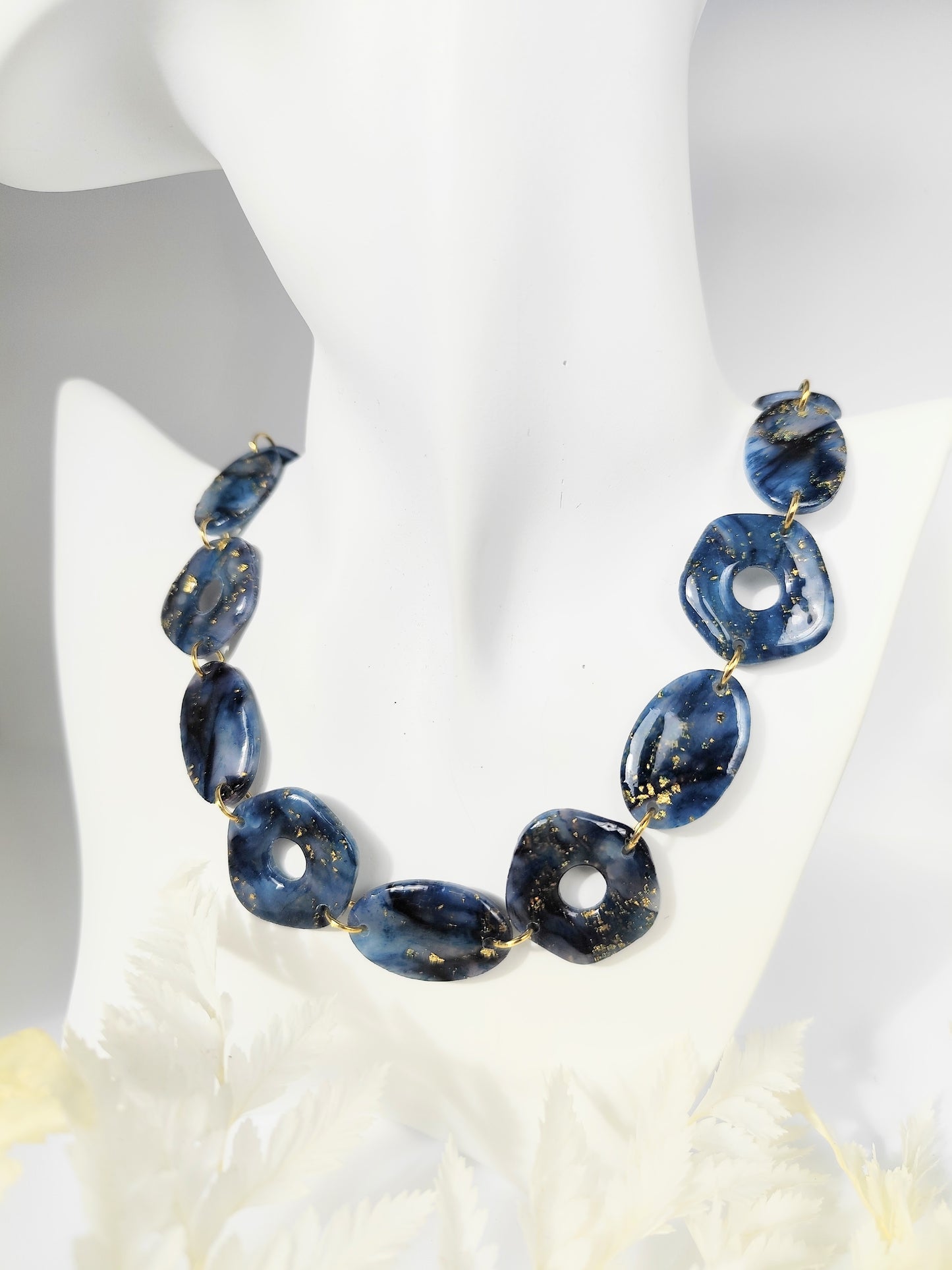 Collier Eclat Bleu Doré